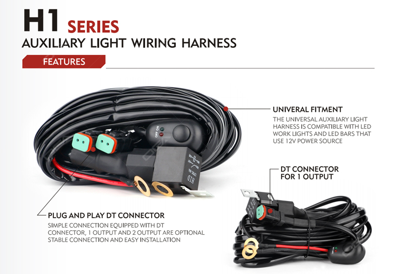 H1 series Light Pod Wiring Harness