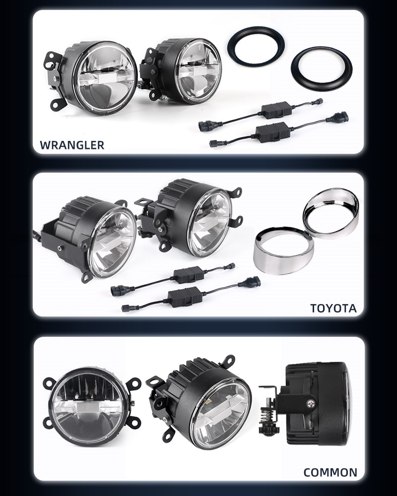 Universal mounting brackets fog lights